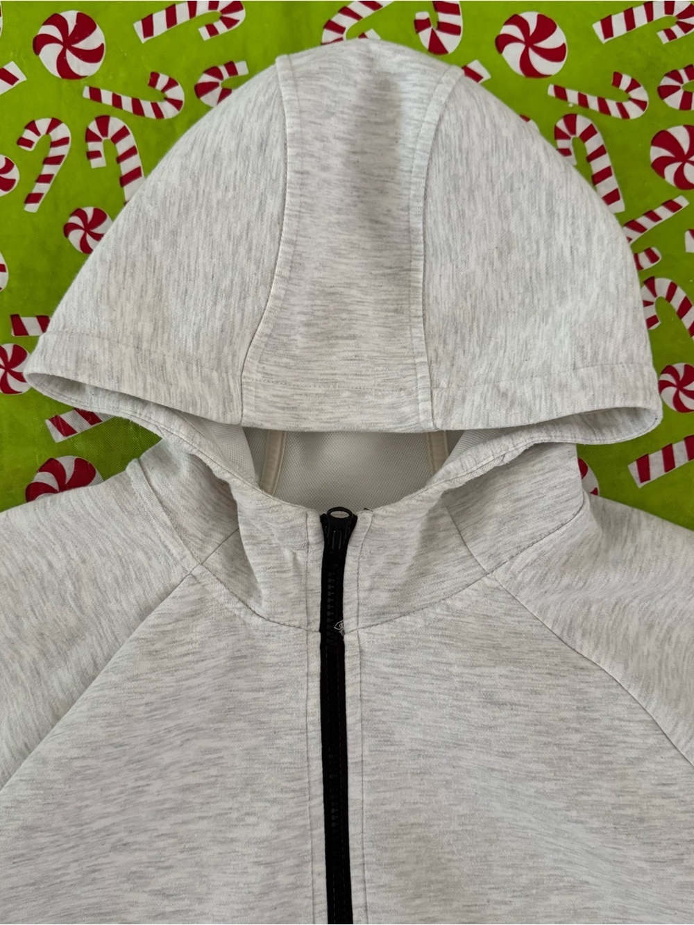 Russell Athletic Fusion Knit Full Zip Hoodie Jacket Men XL White Gray Stretch